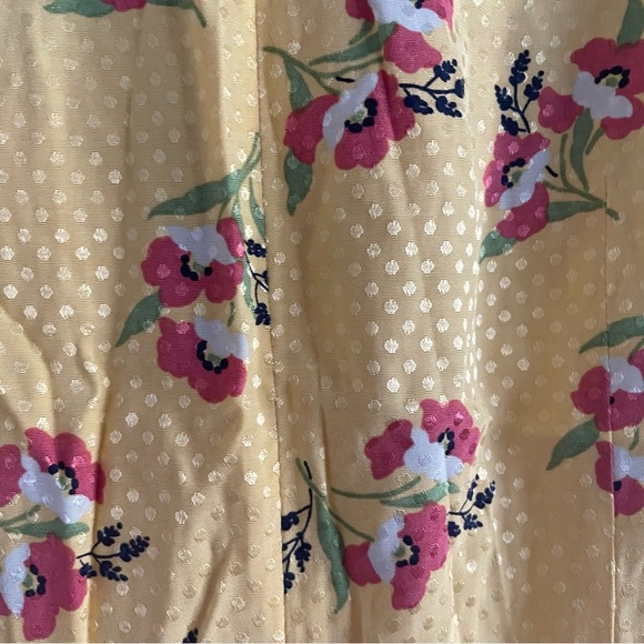 Jill Stuart puff sleeve floral print midi dress yellow 22774 - Picture 15 of 16